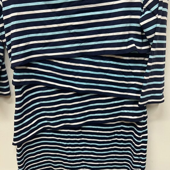 J.McLaughlin Womens Navy & Light Blue Striped Dress L - Picture 3 of 9